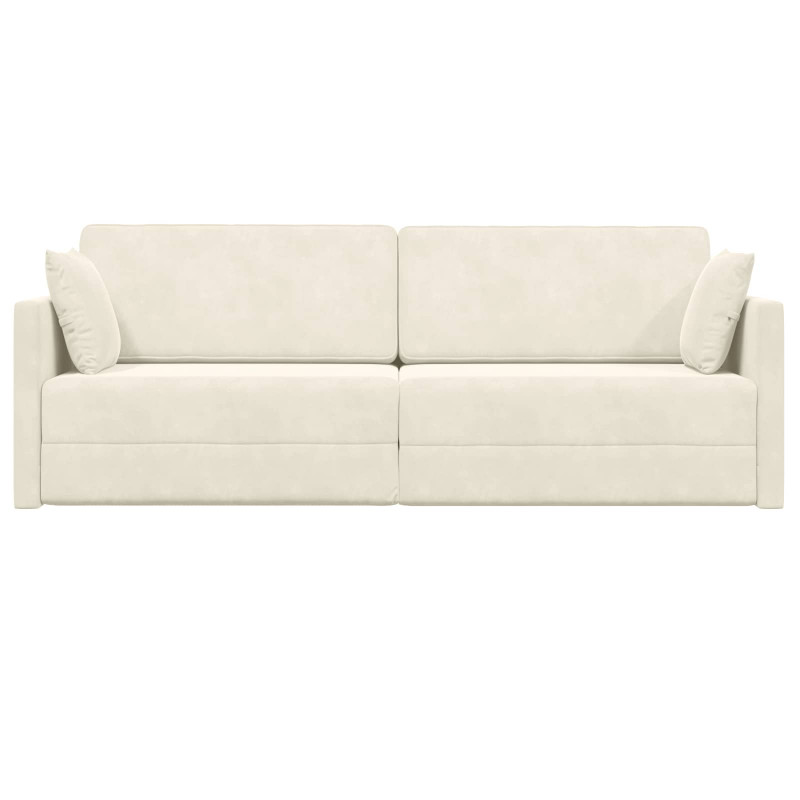 Sofa podłogowa z funkcją spania 200cm Kremowy Aksamit