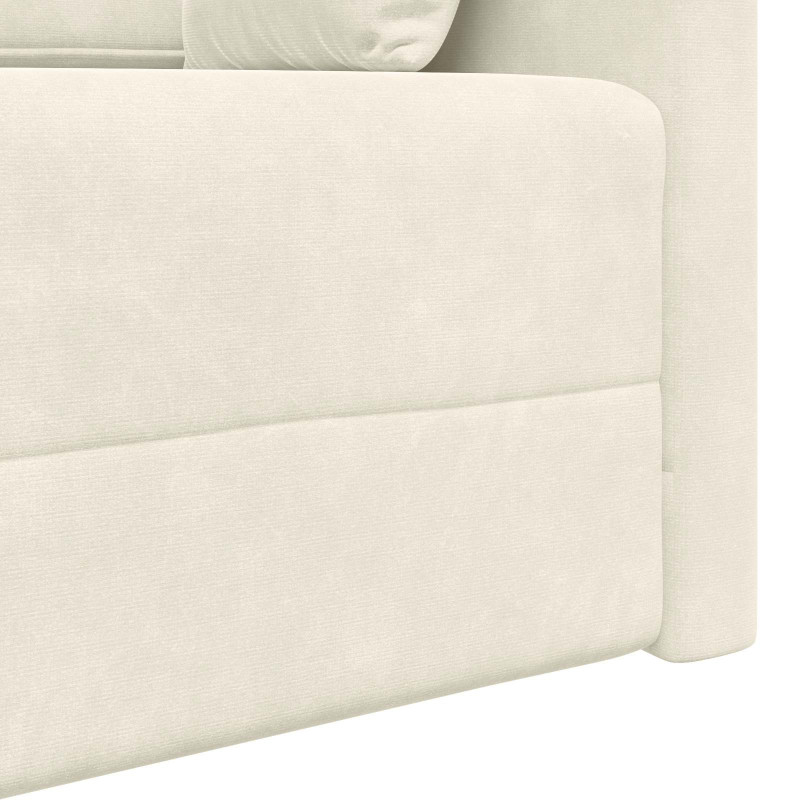 Sofa podłogowa z funkcją spania 200cm Kremowy Aksamit