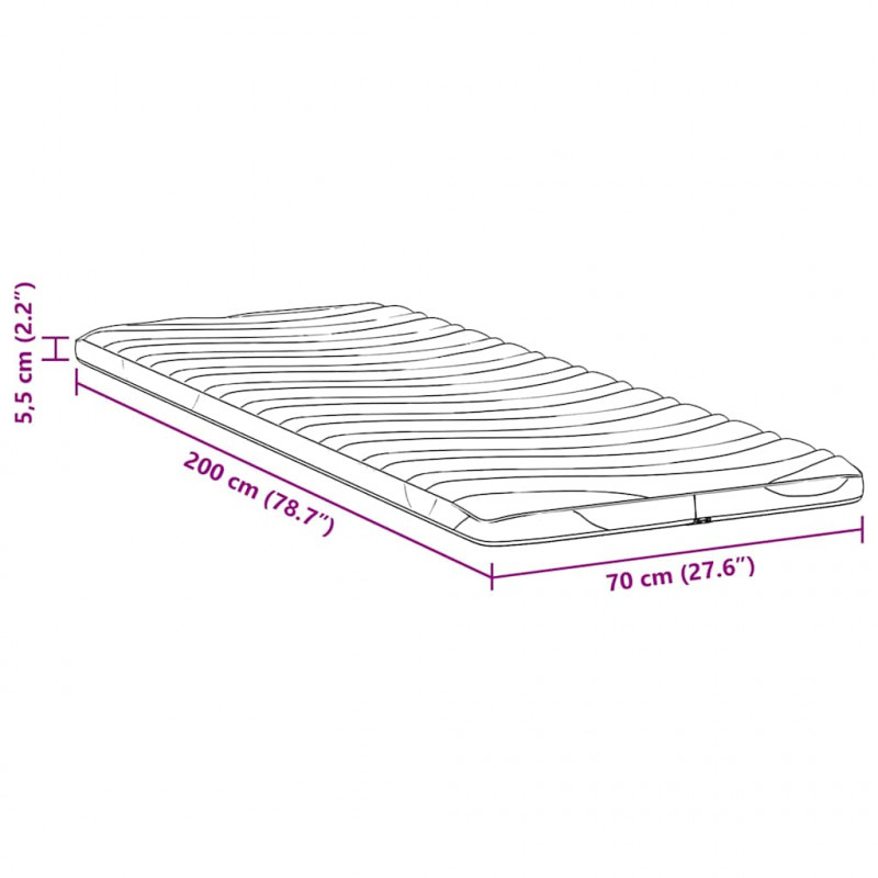 Nakładka na materac Biały 70 x 200 cm Dzianina