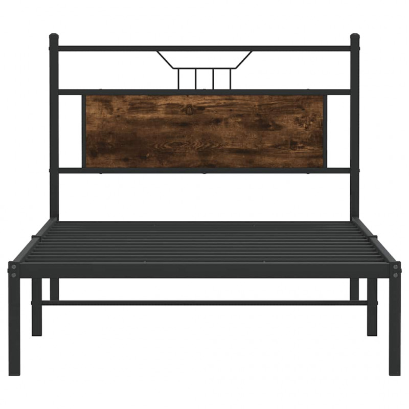 Rama łóżka bez materaca dąb wędzony 107x203 cm Drewno klejone