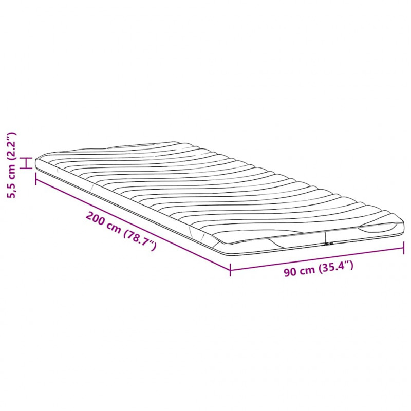 Nakładka na materac Biały 90 x 200 cm Dzianina