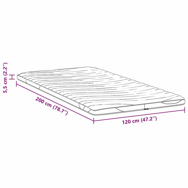 Nakładka na materac Biały 120 x 200 cm Dzianina