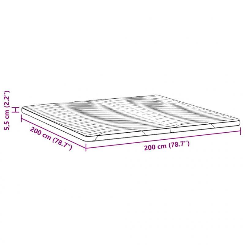 Nakładka na materac Biały 200 x 200 cm Dzianina