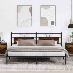 Rama łóżka bez materaca dąb wędzony 200x200 cm drewno klejone