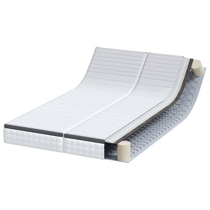Materac 2 pcs Biały i szary 60 x 200 cm Sprężyna Bonell