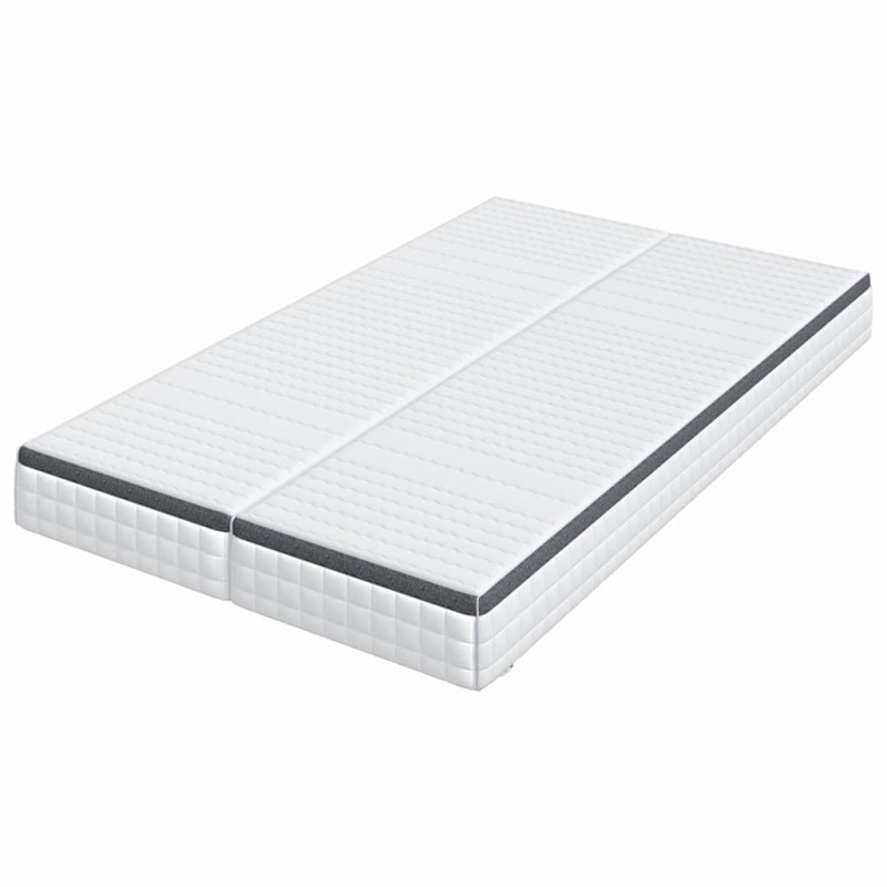 Materac 2 pcs Biały i szary 60 x 200 cm Sprężyna Bonell