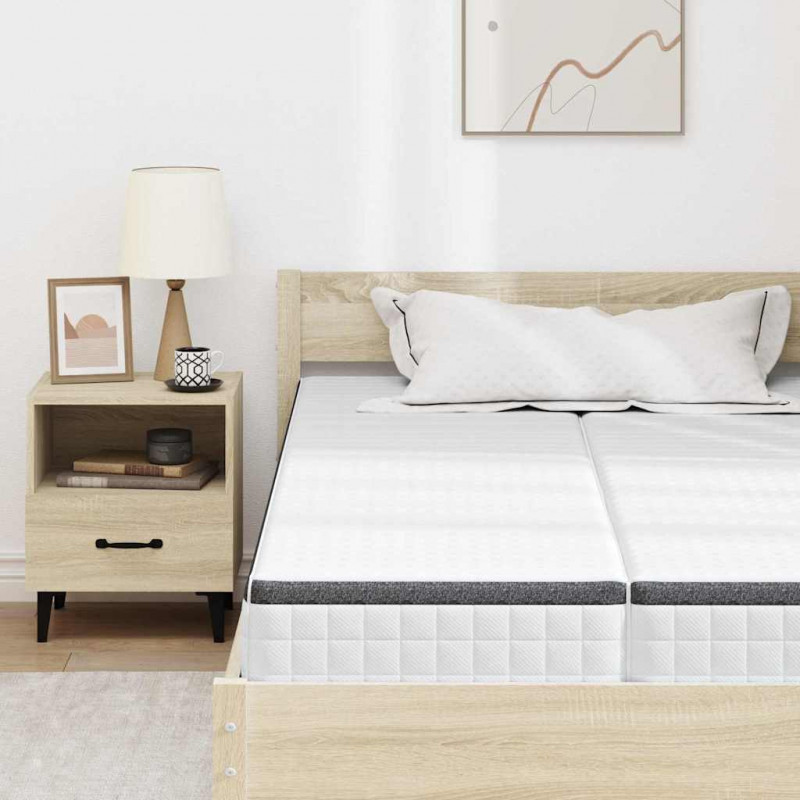Materac 2 pcs Biały i szary 60 x 200 cm Sprężyna Bonell