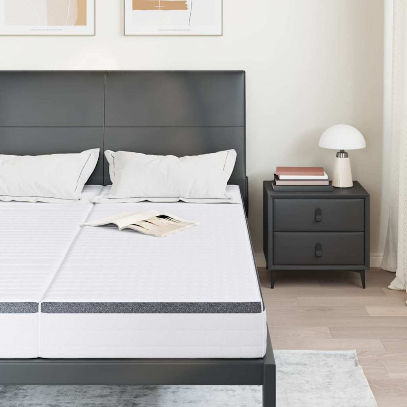 Materac 2 pcs Biały i szary 70 x 200 cm Sprężyna Bonell