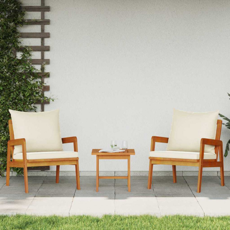 Krzesło Ogrodowe 2 pcs Olej Naturalny Lite Drewno Akacji