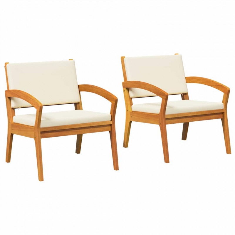 Krzesło Ogrodowe 2 pcs Olej Naturalny Lite Drewno Akacji
