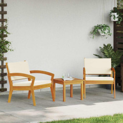 Zestaw bistro z poduszką 3 pcs Brązowy Poliester
