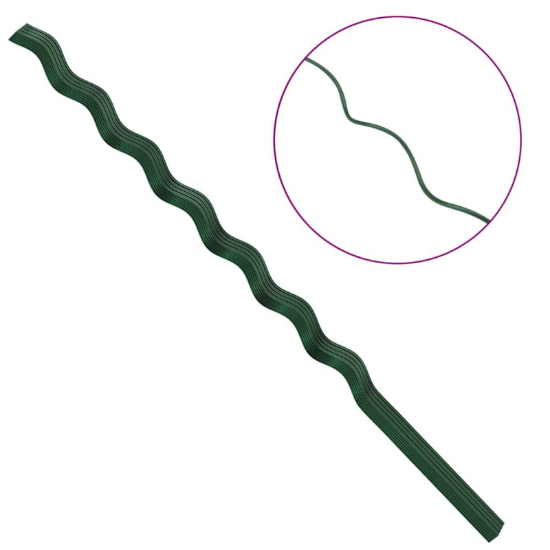 Wsparcie roślin 50 pcs Zielony 110 x 0.6 x 0.6 cm Stal