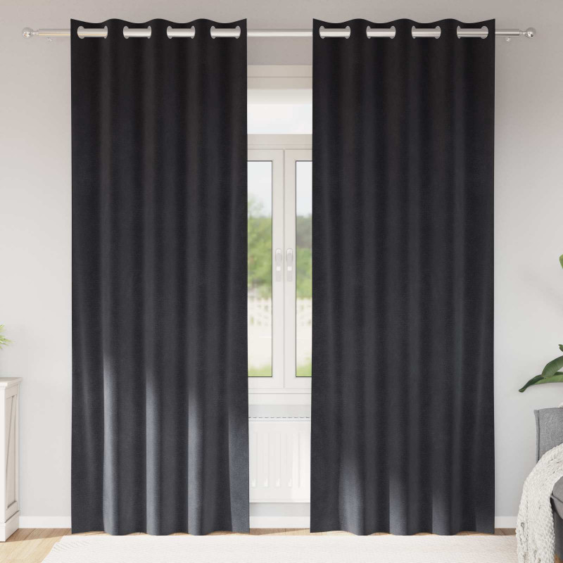 Zasłony zaciemniające 2 pcs Ciemnoszary 140 x 245 cm Aksamit
