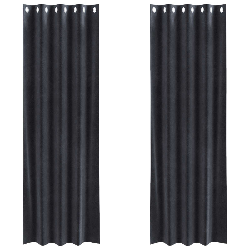 Zasłony zaciemniające 2 pcs Ciemnoszary 140 x 245 cm Aksamit