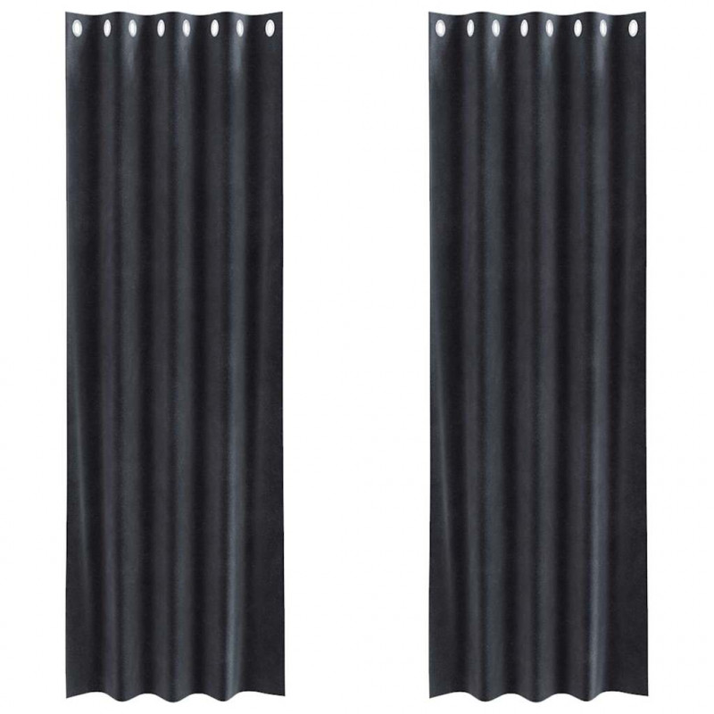 Zasłony zaciemniające 2 pcs Ciemnoszary 140 x 260 cm Aksamit