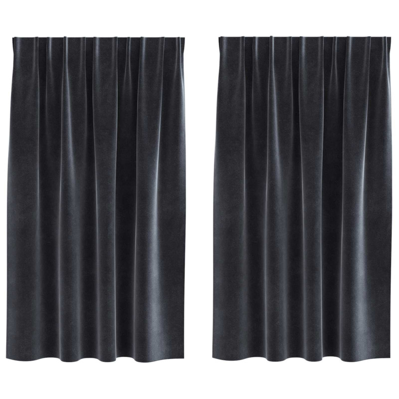 Zasłony zaciemniające 2 pcs Ciemnoszary 140 x 140 cm Aksamit