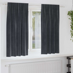 Zasłony zaciemniające 2 pcs Ciemnoszary 140 x 175 cm Aksamit