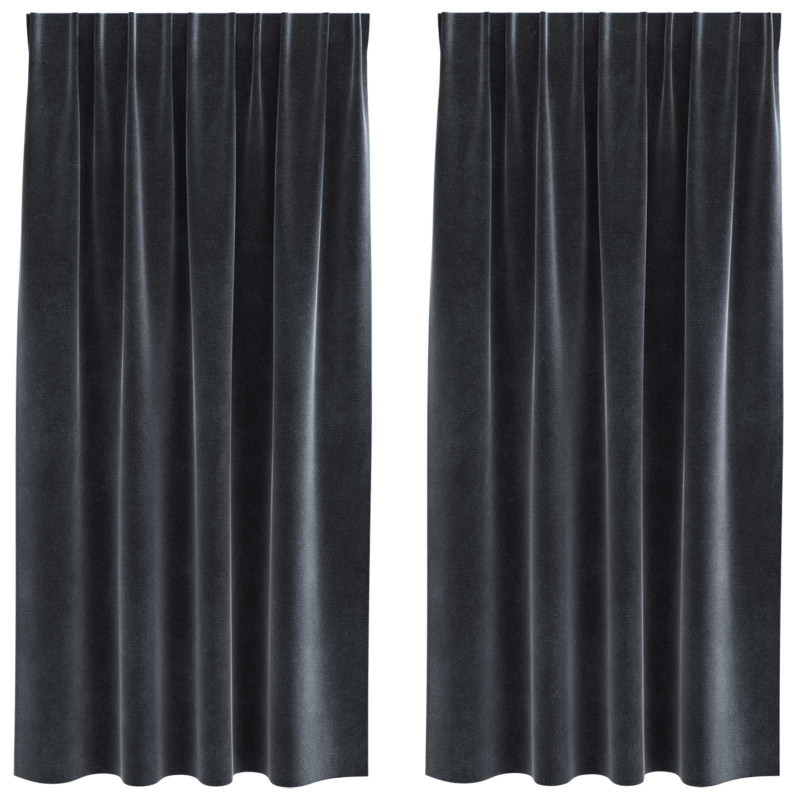Zasłony zaciemniające 2 pcs Ciemnoszary 140 x 175 cm Aksamit