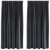 Zasłony zaciemniające 2 pcs Ciemnoszary 140 x 175 cm Aksamit