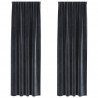 Zasłony zaciemniające 2 pcs Ciemnoszary 140 x 225 cm Aksamit