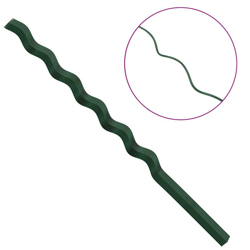 Wsparcie roślin 50 pcs Zielony 110 x 0.6 x 0.6 cm Stal