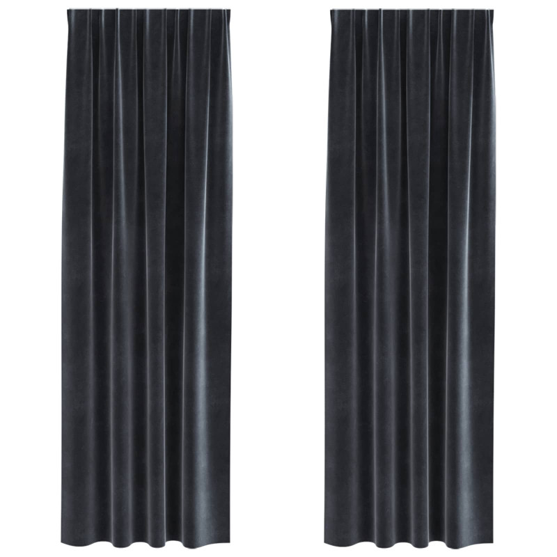 Zasłony zaciemniające 2 pcs Ciemnoszary 140 x 260 cm Aksamit