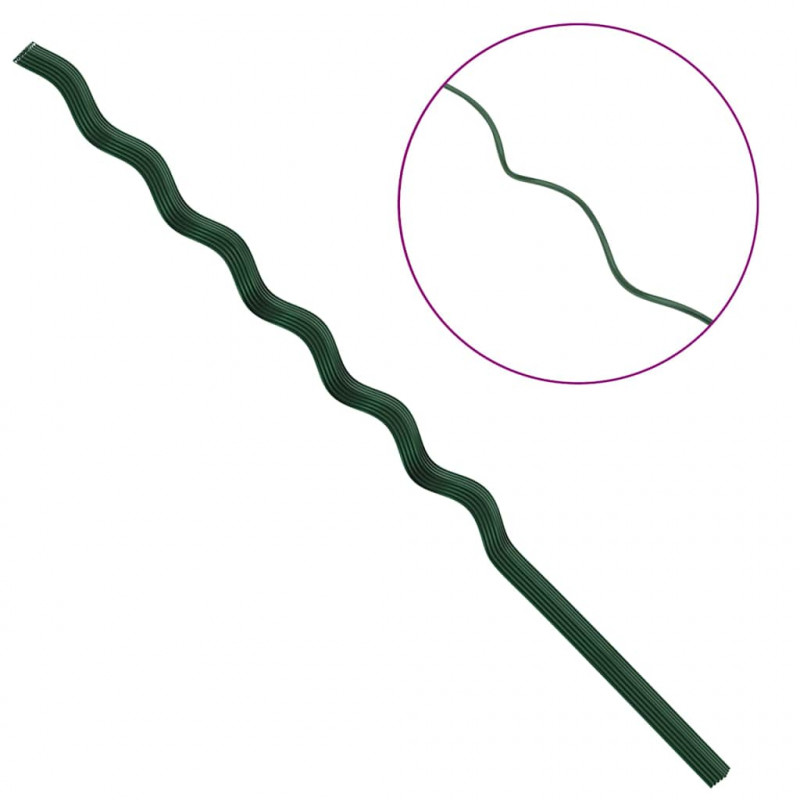 Wsparcie roślin 20 pcs Zielony 110 x 0.6 x 0.6 cm Stal