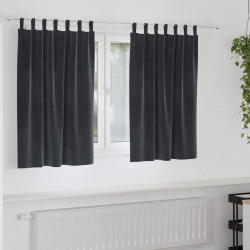 Zasłony zaciemniające 2 pcs Ciemnoszary 140 x 140 cm Aksamit
