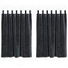 Zasłony zaciemniające 2 pcs Ciemnoszary 140 x 140 cm Aksamit