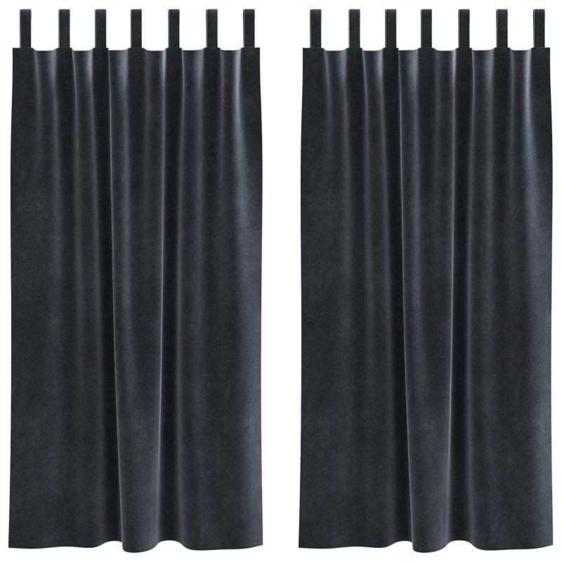 Zasłony zaciemniające 2 pcs Ciemnoszary 140 x 175 cm Aksamit