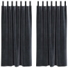 Zasłony zaciemniające 2 pcs Ciemnoszary 140 x 175 cm Aksamit