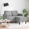Sofa 2-osobowa z szezlongiem w kształcie litery L, jasnoszara