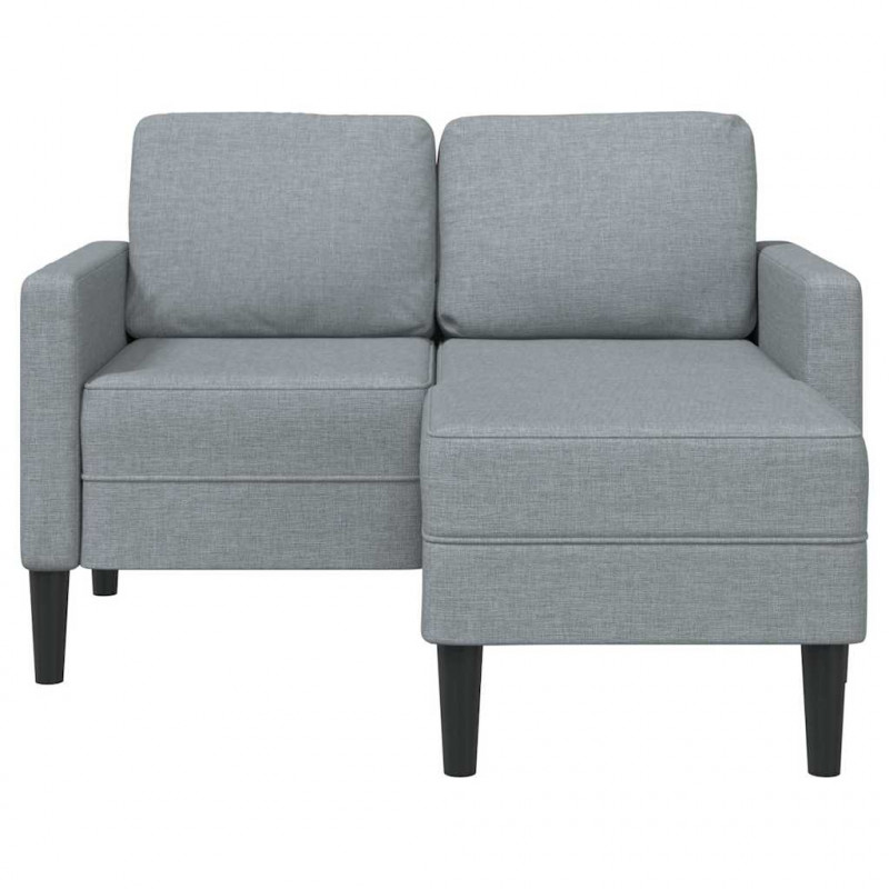 Sofa 2-osobowa z szezlongiem w kształcie litery L, jasnoszara