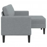 Sofa 2-osobowa z szezlongiem w kształcie litery L, jasnoszara