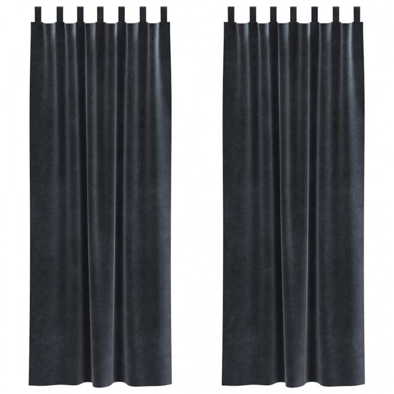 Zasłony zaciemniające 2 pcs Ciemnoszary 140 x 225 cm Aksamit