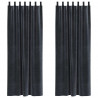 Zasłony zaciemniające 2 pcs Ciemnoszary 140 x 225 cm Aksamit