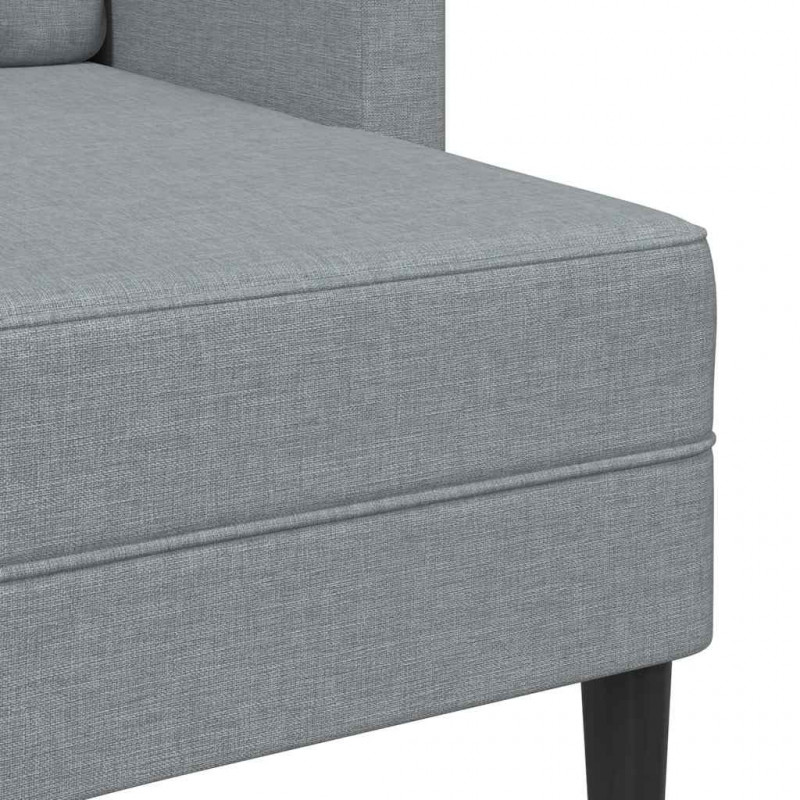 Sofa 2-osobowa z szezlongiem w kształcie litery L, jasnoszara
