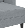 Sofa 2-osobowa z szezlongiem w kształcie litery L, jasnoszara
