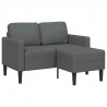 Sofa 2-osobowa z szezlongiem w kształcie litery L, ciemnoszara, 125 cm, tkanina