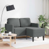 Sofa 2-osobowa z szezlongiem w kształcie litery L, ciemnoszara, 125 cm, tkanina
