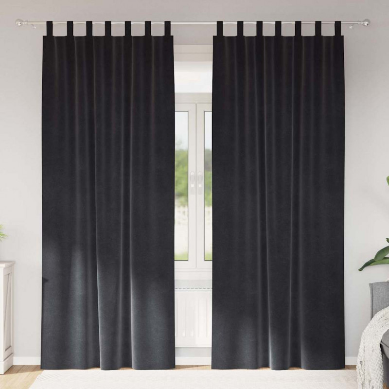 Zasłony zaciemniające 2 pcs Ciemnoszary 140 x 245 cm Aksamit