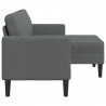 Sofa 2-osobowa z szezlongiem w kształcie litery L, ciemnoszara, 125 cm, tkanina