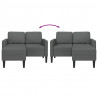 Sofa 2-osobowa z szezlongiem w kształcie litery L, ciemnoszara, 125 cm, tkanina