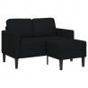 Sofa 2-osobowa z szezlongiem w kształcie litery L, czarna