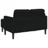 Sofa 2-osobowa z szezlongiem w kształcie litery L, czarna