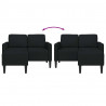 Sofa 2-osobowa z szezlongiem w kształcie litery L, czarna
