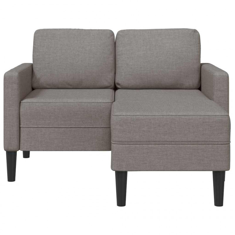 Sofa 2-osobowa z szezlongiem w kształcie litery L, kolor taupe