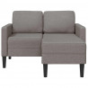 Sofa 2-osobowa z szezlongiem w kształcie litery L, kolor taupe