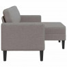 Sofa 2-osobowa z szezlongiem w kształcie litery L, kolor taupe
