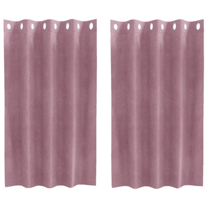 Zasłony zaciemniające 2 pcs Ciemny Róż 140 x 140 cm Aksamit